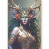 Woodland Goddess Fantasy Art Sticker (Voorkant)