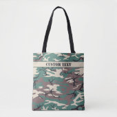Woodland Green Camo Canvas tas w/ Text (Voorkant)