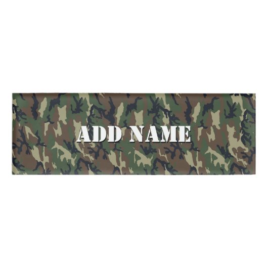 Woodland Green Camouflage Pattern Naambadge (Voorkant)