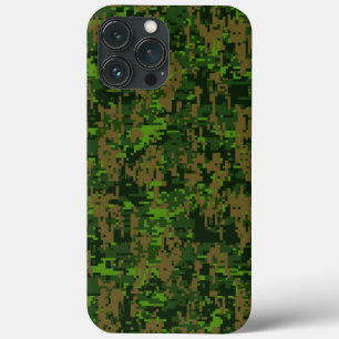 Woodland Green Digital Camouflage Decor op een iPhone 13 Pro Max Hoesje