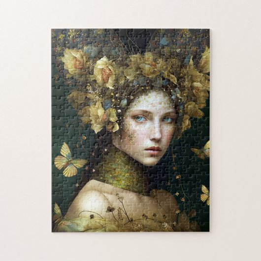 Woodland Green Fairy Fantasy Art Legpuzzel (Verticaal)