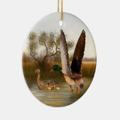 Woodland Green Wing Ducks Keramisch Ornament (Rechts)