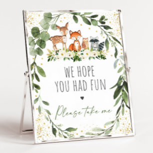 Woodland Greenery Baby shower Favor Sign Poster