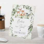 Woodland Greenery Baby shower Treat Reclamebord Met Voetstuk (Insitu)