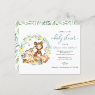 Woodland Greenery Budget Baby shower Uitnodiging
