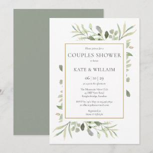 Woodland Greenery Couples Baby shower Sprinkle Kaart