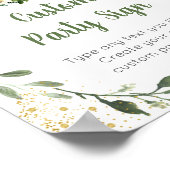 Woodland Greenery Editable Baby shower Sign Poster (Hoek)