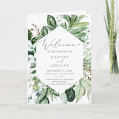Woodland Greenery Folded Wedding Programma (Voorkant)