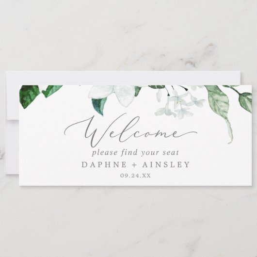 Woodland Greenery Hanging Seating Chart Header (Achterkant)