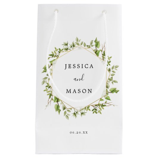 Woodland Greenery Hotel Mariage Sac cadeau (Devant)