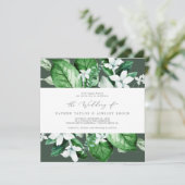 Woodland Greenery | Hunter Green Square Wedding Kaart (Staand voorkant)