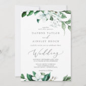 Woodland Greenery in één bruiloft Kaart (Voorkant)