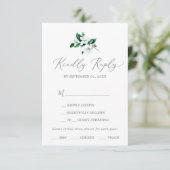 Woodland Greenery Menu Keuze RSVP-kaart (Staand voorkant)