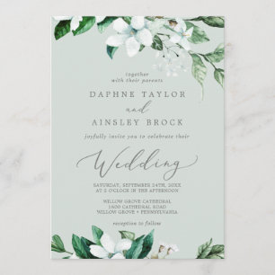 Woodland Greenery Mint Green Wedding Kaart
