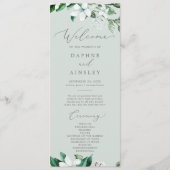 Woodland Greenery | Mint Green Wedding Programme Programma (Voorkant)