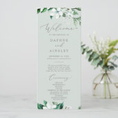 Woodland Greenery | Mint Green Wedding Programme Programma (Staand voorkant)