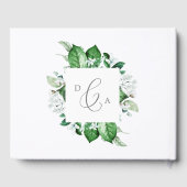 Woodland Greenery Monogram Back Wedding Gastenboek (Achterkant)