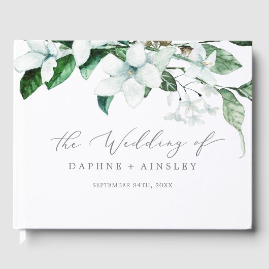 Woodland Greenery Monogram Back Wedding Gastenboek (Voorkant)