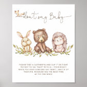 Woodland Greenery Ne pas dire Baby Game Poster (Devant)