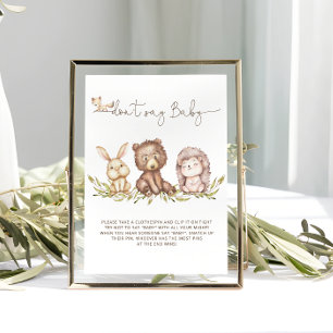 Woodland Greenery Ne pas dire Baby Game Poster