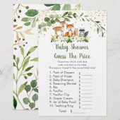 Woodland Greenery raadt het prijsspel Baby shower (Voorkant / Achterkant)