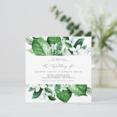 Woodland Greenery Square Wedding Invitation Kaart (Staand voorkant)