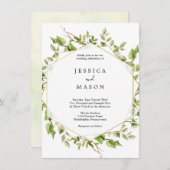 Woodland Greenery Wedding Invitation Kaart (Voorkant / Achterkant)