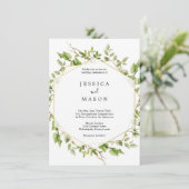 Woodland Greenery Wedding Invitation Kaart (Staand voorkant)