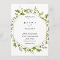 Woodland Greenery Wedding Invitation