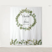 Woodland Greenery Wedding Photo Booth Backdrop Wandkleed (Voorkant)