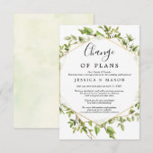 Woodland Greenery Wedding Postponed Notice Kaart (Voorkant / Achterkant)