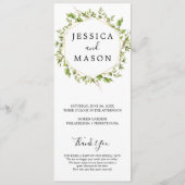 Woodland Greenery Wedding Programme Programma (Voorkant)