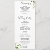Woodland Greenery Wedding Programme Programma (Achterkant)