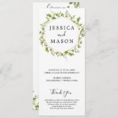 Woodland Greenery Wedding Programme Programma (Voorkant / Achterkant)