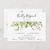 Woodland Greenery Wedding RSVP Briefkaart (Voorkant / Achterkant)