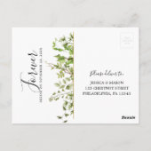 Woodland Greenery Wedding RSVP Briefkaart (Achterkant)