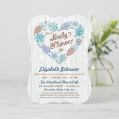 Woodland Heart Baby Boy Shower Invitation (Debout devant)
