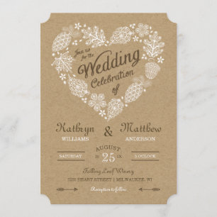 Woodland Heart Faire-part de mariage
