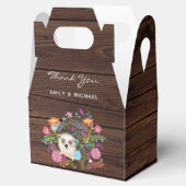 Woodland Hedegel Favors Box Gable Rustic Bedankdoosjes (Geopend)