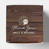 Woodland Hedegel Favors Box Rustic Wood Square Bedankdoosjes (Bovenkant)