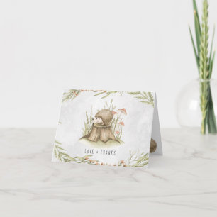 Woodland Hedgehog   Forest Baby shower Dank u Bedankkaart