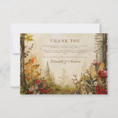 Woodland Herfst Forest Wedding Bedankkaart (Voorkant)