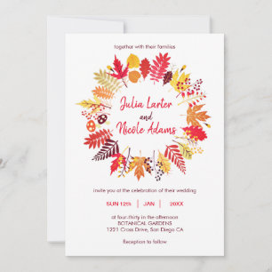 Woodland Herfst Mushroom Wildflower Wedding Kaart