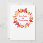 Woodland Herfst Mushroom Wildflower Wedding Kaart (Achterkant)