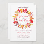 Woodland Herfst Mushroom Wildflower Wedding Kaart (Voorkant / Achterkant)