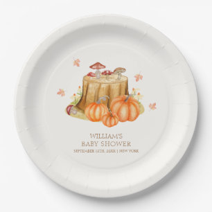 Woodland Herfst Pumpkin Mushroom Baby shower Papieren Bordje