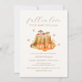 Woodland Herfst Verliefd Pumpkin Mushroom Baby sho Kaart (Voorkant)