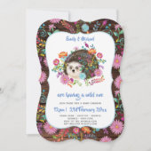 Woodland Hérisson Baby shower Invitations Rustic B (Devant)