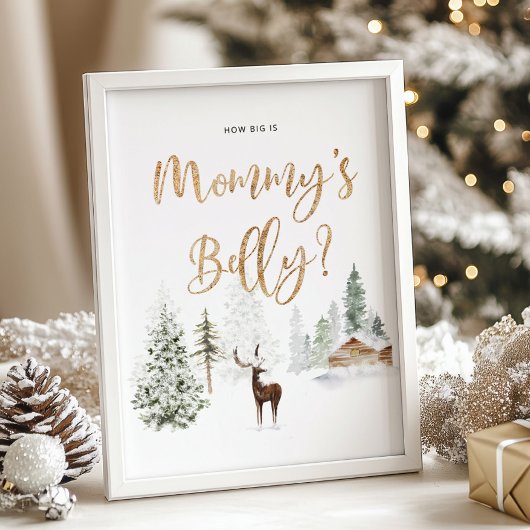 Woodland hoe groot is het buikspel van mama. poster