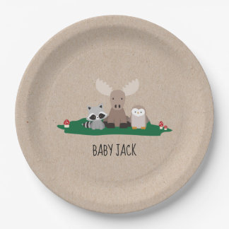 Woodland houthakker Baby shower rustieke dieren Papieren Bordje